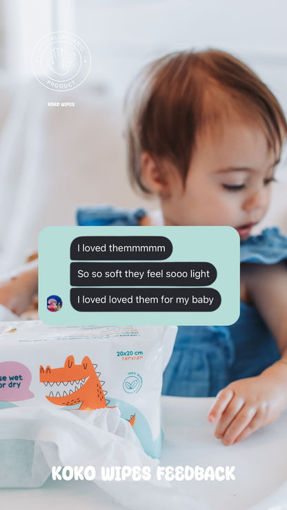 Koko Wipes: Dry Pure 100% Cotton Wipes | 2 pack