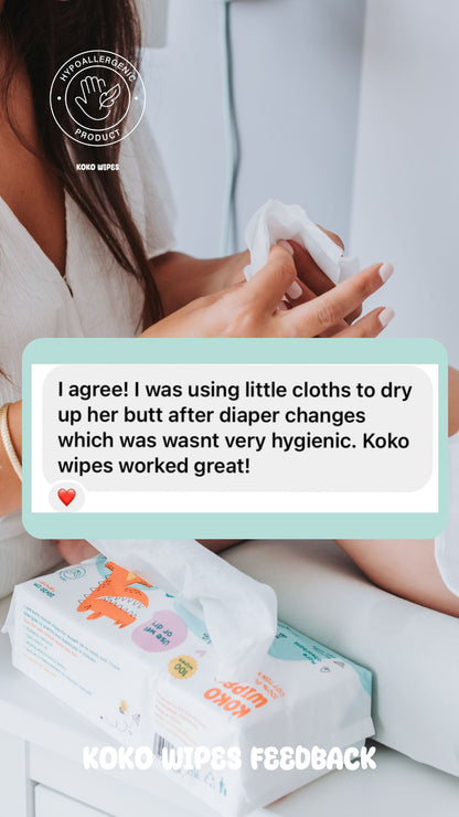 Koko Wipes: Dry Pure 100% Cotton Wipes | 2 pack