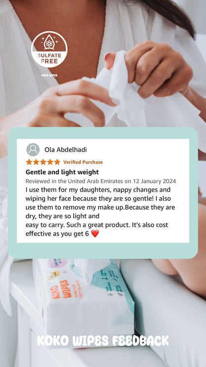 Koko Wipes: Dry Pure 100% Cotton Wipes | 6 pack (5)